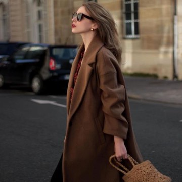 毛呢外套女2025新款羊毛深駝色大衣中長款秋冬收腰氣質高級顯高