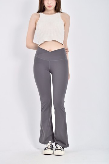 加購優惠(S) 【里唯私服】meufs half高腰運動瑜伽灰色長褲