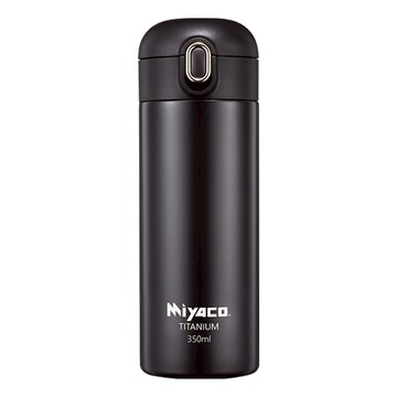 MiyAco 米雅可 鈦鉉輕量真空保溫瓶 350ml 瓶身內膽-100%純鈦 瓶身外層-304不銹鋼  霧黑色  1個