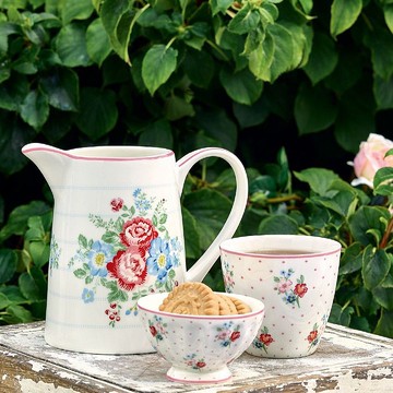 【2件7折】丹麥GreenGate Henrietta white 水瓶 / 茶壺 / 拿鐵杯