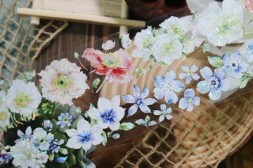 花團錦簇 けし 小花卉 PET 紙膠帶 貝殼光 10米卷