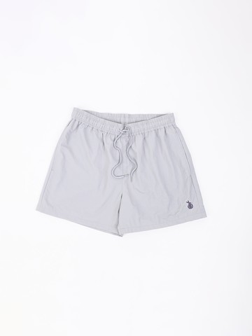 Clever Symbol Embroidered Athleisure Shorts - Gray