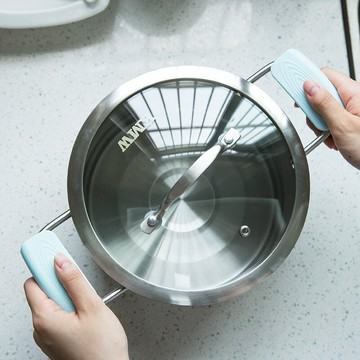 加厚防燙夾套耐高溫硅膠鍋耳套手柄鍋湯鍋手柄套鍋蓋把手套防隔熱