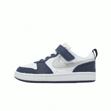 Nike 休閒鞋 Court Borough Low Recraft PS 中童 藍 銀 魔鬼氈