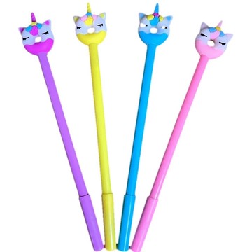 東利企業社 甜甜圈 獨角獸 中性筆 水筆 黑0.5mm  學生 創意 中性筆 獎品 禮物