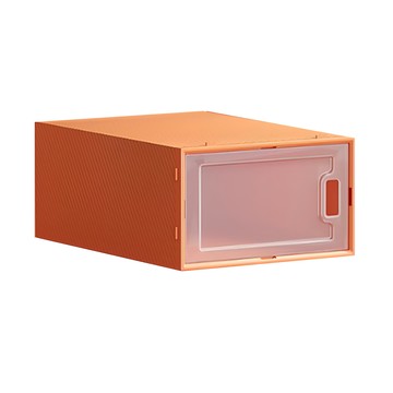 JOSIC 莫蘭迪色側開門鞋盒 塑膠 PP/ABS材質 33*22.5*13.5cm  愛馬仕橘  1組