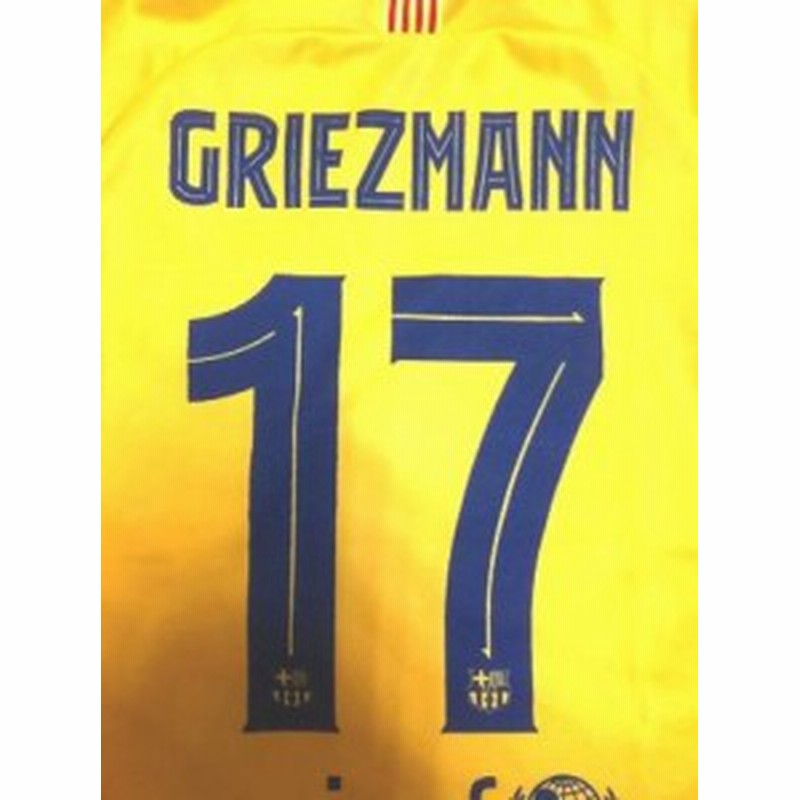 子供用 K134 バルセロナ Griezmann 17 グリーズマン 黄斜め線 ゲームシャツ パンツ付 サッカー キッズ ジュニア ユニフォーム 上下 通販 Lineポイント最大1 0 Get Lineショッピング