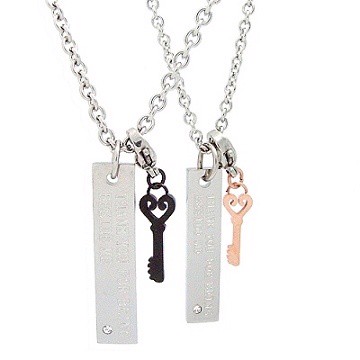 【Charme】316L鋼 幸福之鑰 時尚情人對鍊