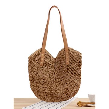 店長推薦ins新款鏤空編織包時尚單肩草編包紙繩休閑女包沙灘包