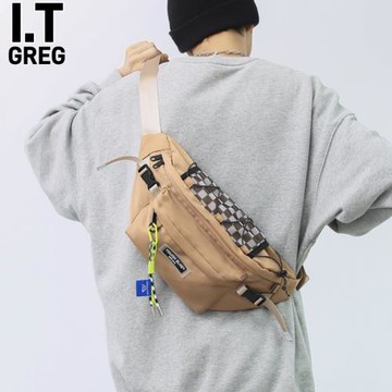 香港I.Tgreg胸包男ins運動機能風斜挎包潮牌休閑單肩背包男士小包