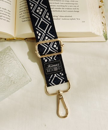 復古花磚品牌質感寬版背帶-夜暮古堡-帶我走系列(BN96497-49)