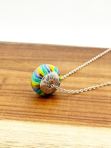 糖果 捲覆琉璃珠 純銀項鍊