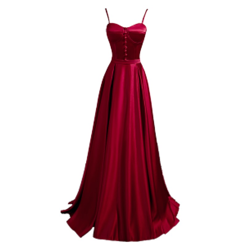 カラードレス 黒 赤 サテンロングワンピース ウェディングドレス ...