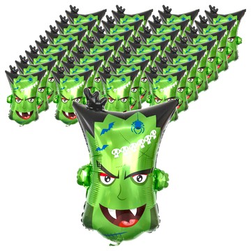 葉子小舖 聖誕節氣球 立體氣球 鋁膜/鋁箔材質  綠怪物頭  50個