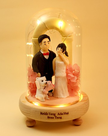 情人節小禮品,內有LED燈效,可客製名字.提供相片客製人物造型