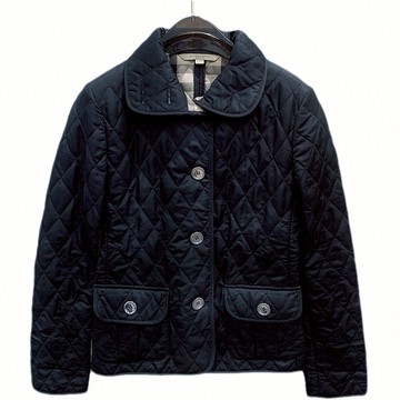 (M) burberry質感棉質菱格紋排釦黑色外套