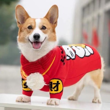狗狗秋冬裝新年衛衣柯基泰迪寵物衣服法斗加絨保暖柴犬狗衣服中型