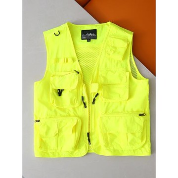 機能牛貨！有大碼！秋季男士外貿戶外透氣網眼工裝登山釣魚馬甲潮