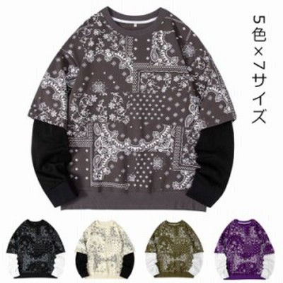 トレーナー メンズ レディース スウェット バンダナ柄