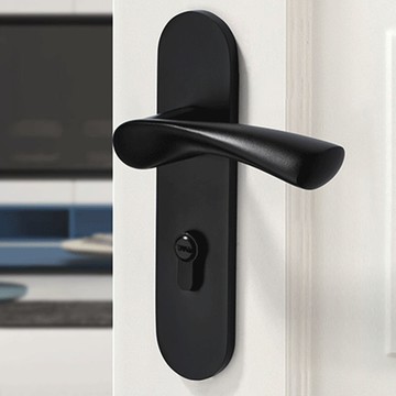 防盜門鎖 門鎖 木門鎖 家用門鎖 室內門鎖 衛生間門鎖 臥室門鎖 黑色室內門鎖臥室通用型磁吸靜音分體式門鎖門把手實木一體鎖執手