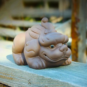 精品紫砂招財貔貅財源滾滾辟邪茶道功夫茶具配件噴水茶盤擺件特價1入