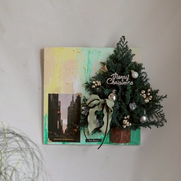 【遇見恆久】森間光影日本進口永生不凋雪松聖誕樹掛畫