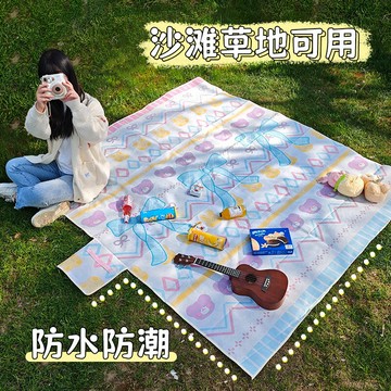 野餐墊戶外便攜地墊折疊防潮墊沙灘墊ins風親子加厚草坪露營墊子鑫弘-戶外運動