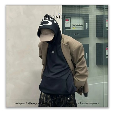 【HAO NICE】100%正品 Oakley 美國潮牌 經典刺繡大logo 純色帽T 長T長袖