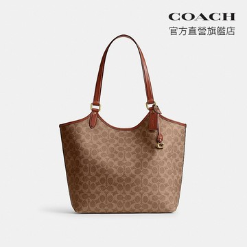【COACH】 DAY 經典 SIGNATURE 帆布托特手袋-B4/棕黃色 焦糖色(C6336)｜官方直營