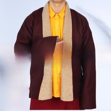 藏式僧人僧衣喇嘛僧服仿鐵麻棉花東波外套加厚保暖活佛上衣居士服