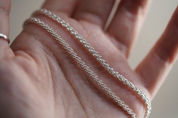 SN12 925銀復古編織紋路項鍊 (有不同長度)