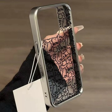 新款可愛貓咪適用相框蘋果16手機殼iphone15pro14/13防摔12/11電鍍