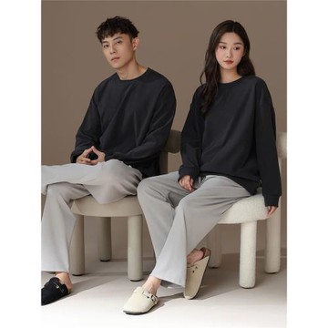 【德絨】磨毛保暖情侶睡衣男女秋冬加厚加絨可外穿衛衣家居服套裝