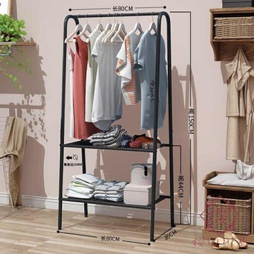 簡易衣帽架落地掛衣架家用臥室內單桿式收納置物架【櫻田川島】