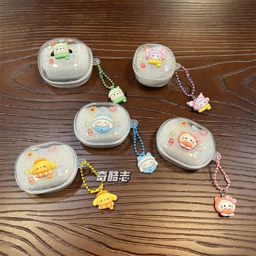 透明圍巾狗狗適用于索愛GD31小清新掛墜sl6藍牙充電倉保護套TR6無線耳機套sr10防摔硅膠SL3小狗軟殼sr13女款