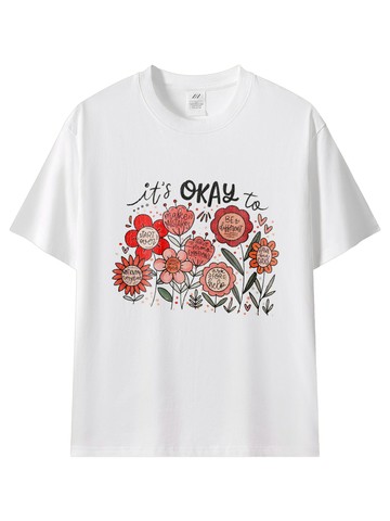 療癒花朵・溫暖字樣｜小花園正能量插畫棉T