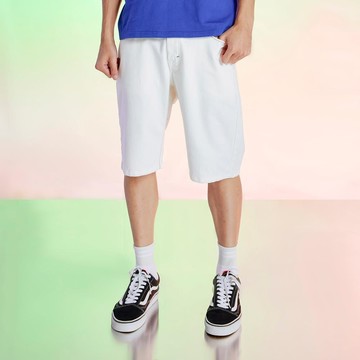 EDWIN 男裝 加大碼 EDGE JERSEYS 迦績合身牛仔短褲 (白色)