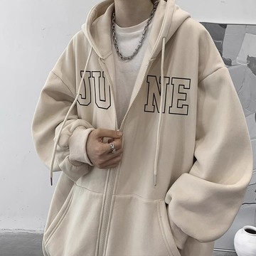 【當天出貨】680g秋冬季連帽外套男 美式外套 字母印花外套男 oversize 衛衣 男生外套 長袖 外套 薄外套