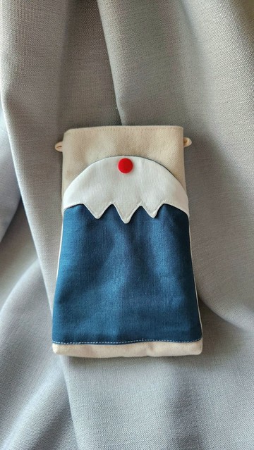 丈青富士山手機袋背面無拉鏈款