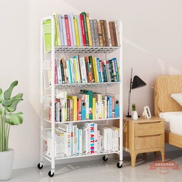 繪本架書架收納架一體家用易小型可移動置物架書柜落地