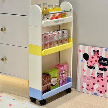 夾縫置物架廚房客廳落地多層小推車零食飲料收納柜可移動兒童書架