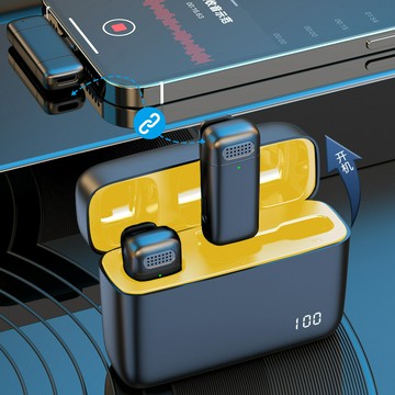 K6智能降噪一拖二無線領夾麥克風自帶迷你話筒戶外直播VLOG短視頻【宜家良品百貨】