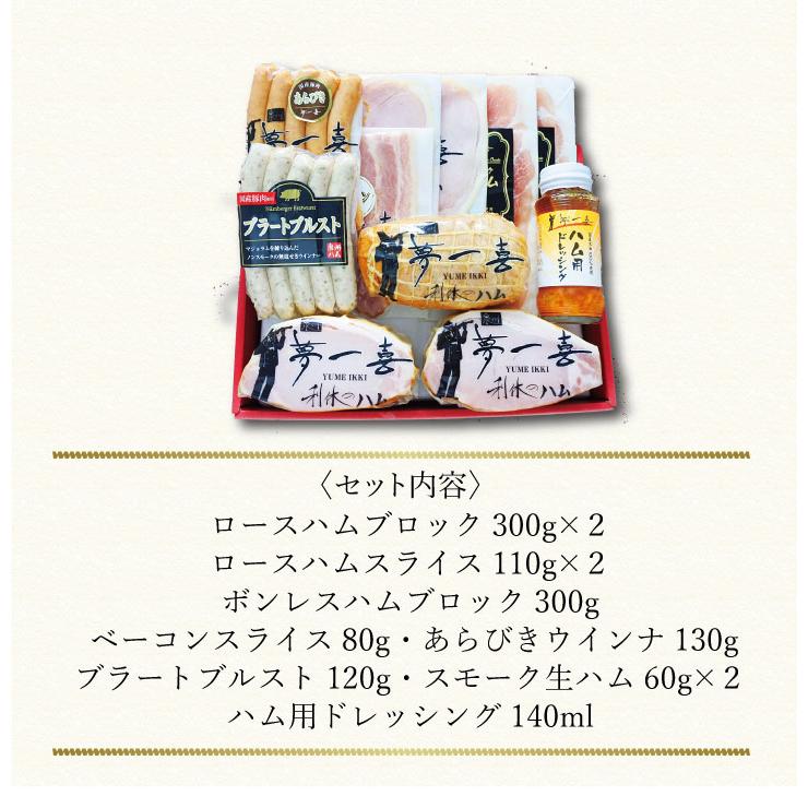 お取り寄せ 送料無料 内祝い 〔 大阪「夢一喜」熟成ハム・ウインナー詰合せ 〕 出産内祝い 新築内祝い 快気祝い 肉