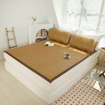LoveCity 寢城之戀 頂級超涼感3D透氣立體結構底網軟藤涼蓆 3尺  涼感墊  棕色  單人