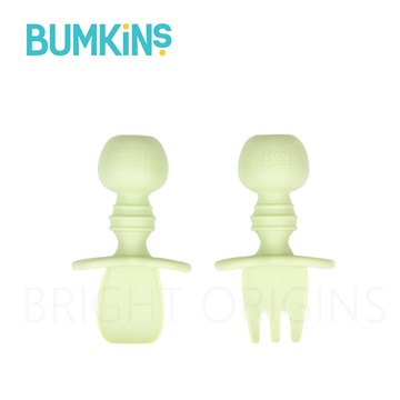 美國 Bumkins 矽膠湯叉組(香瓜綠)