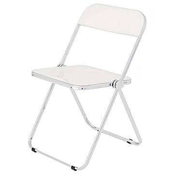 comet 壓克力鍍鉻摺疊椅  奶白色  1個