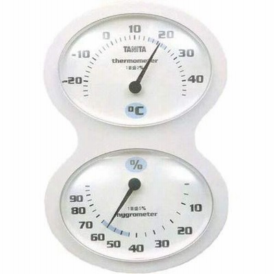 タニタ アナログ温湿度計 掛けタイプ/フック穴付 ホワイト TT-509-WH
