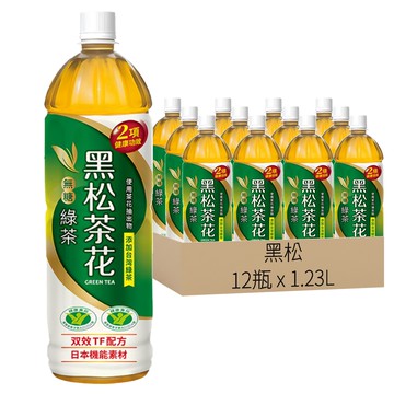 黑松茶花 無糖綠茶  1.23L  12瓶