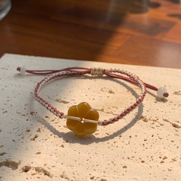 緣翠－天然緬甸A貨翡翠 黃翡 花花 雙色手繩