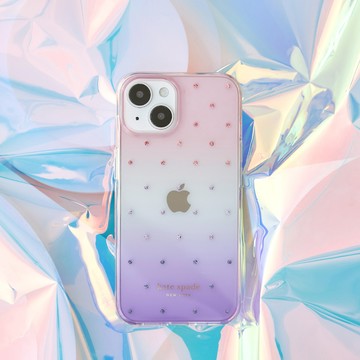 【kate spade】 iPhone 14 系列 精品手機殼 紫色星空